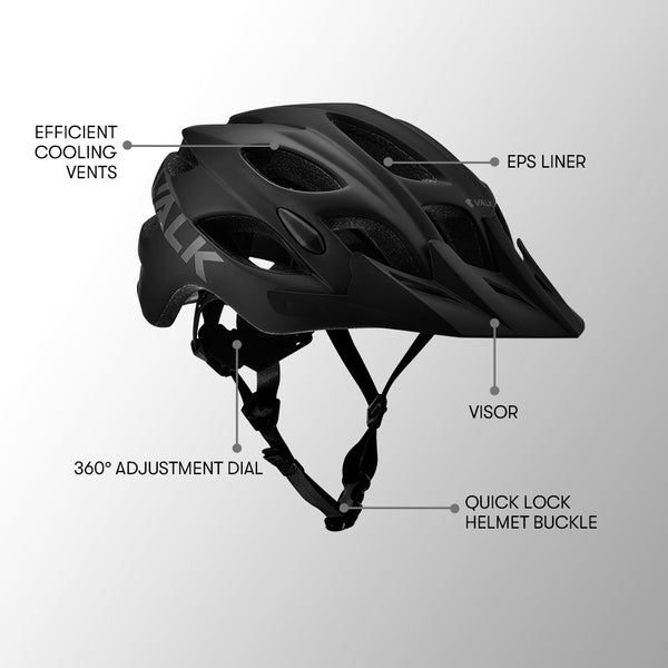 VALK Mountain Bike Helmet Large 58-61cm Bicycle MTB Cycling Safety Accessories